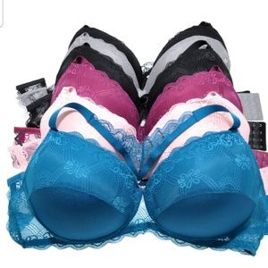 *BLUE* Angelina Wire-Free Extended Size Bra